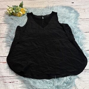 Club Monaco Silk Black V-Neck Mesh Tank Top sz XS